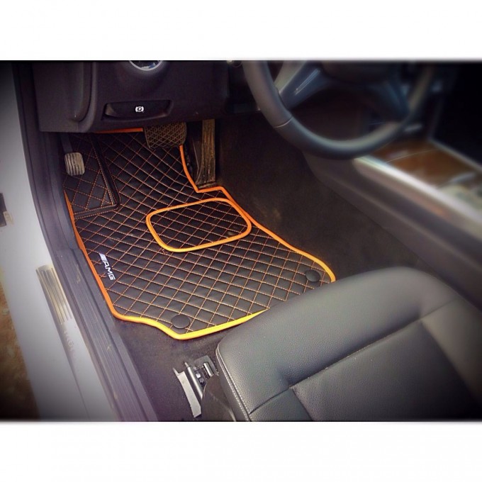 Коврик из экокожи PANDORA (2 передних 3D с местом для отдыха ноги и съемным подпятником) 33841